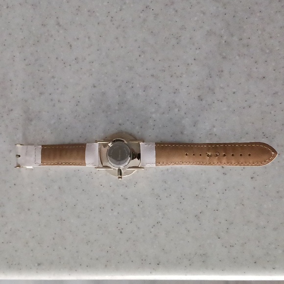 Bijou Watch with Faux Leather Band - Gold and White - Picture 2 of 4